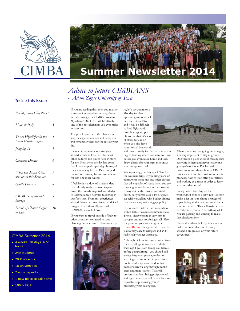 Summer Newsletter 2014