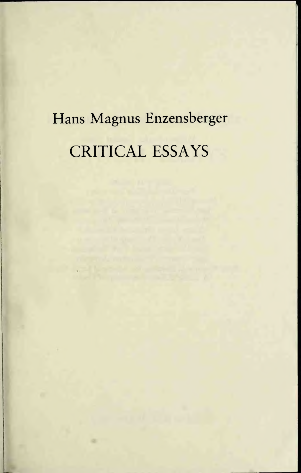 Hans Magnus Enzensberger