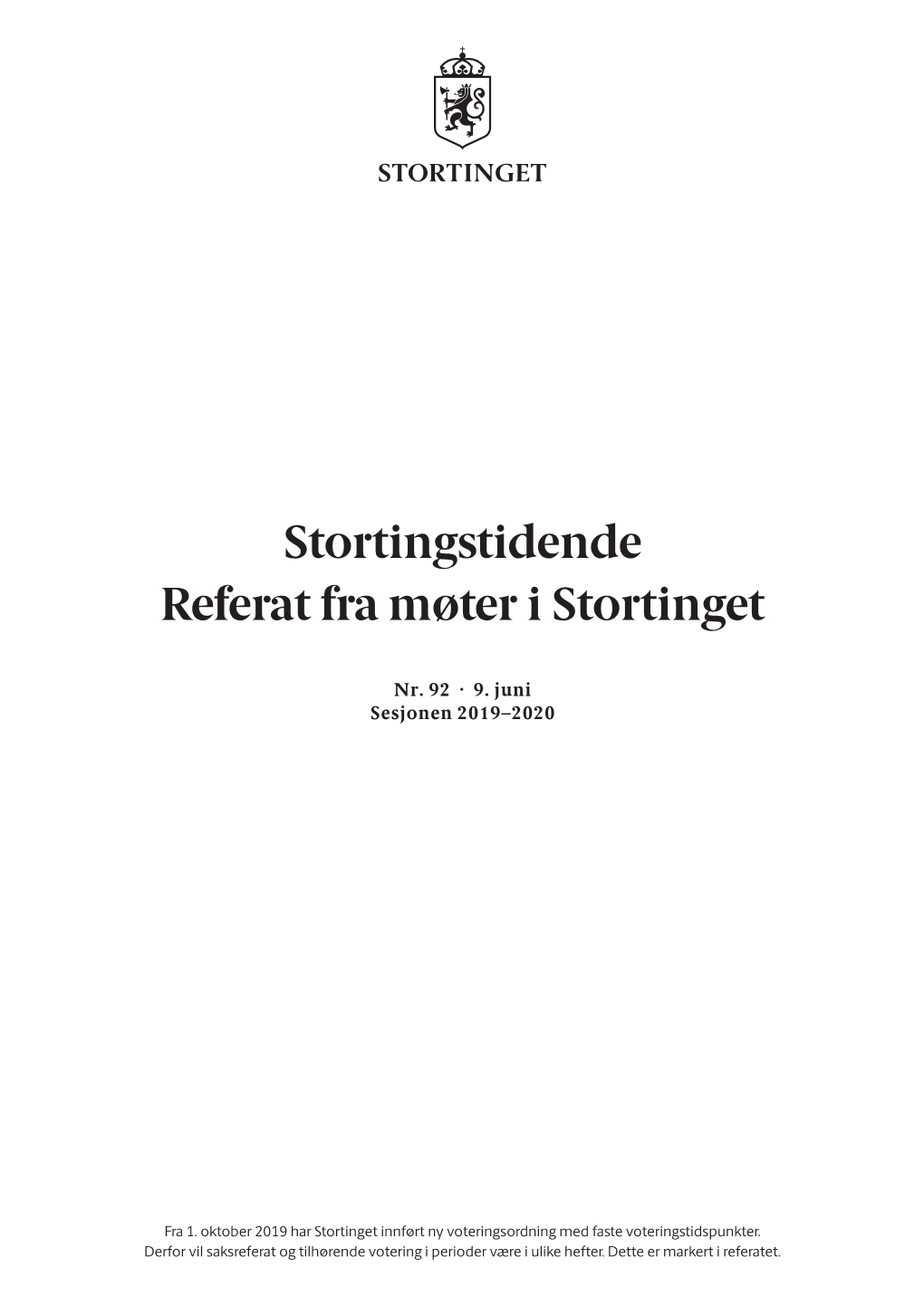 Stortingstidende Referat Fra Møter I Stortinget