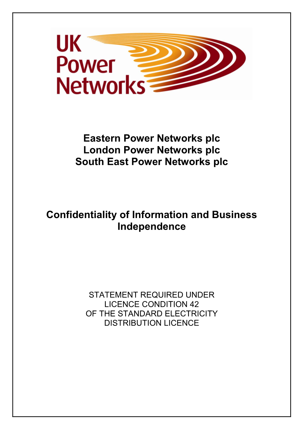 UK Power Networks Compliance Statement (April 2011) [Pdf]