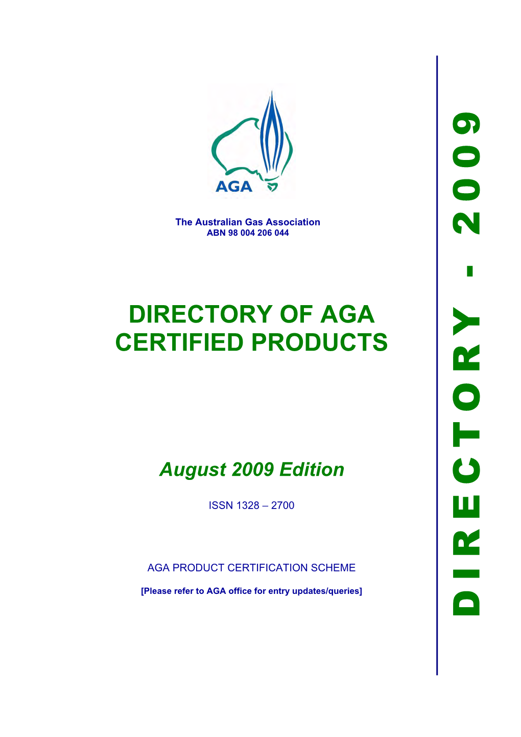 Directory of Aga Certified Products