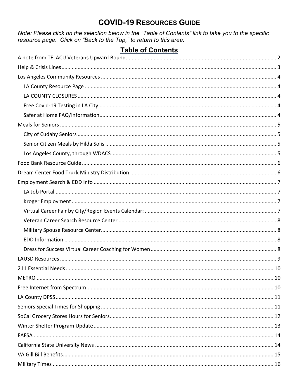 Veterans COVID-19 Resources Guide