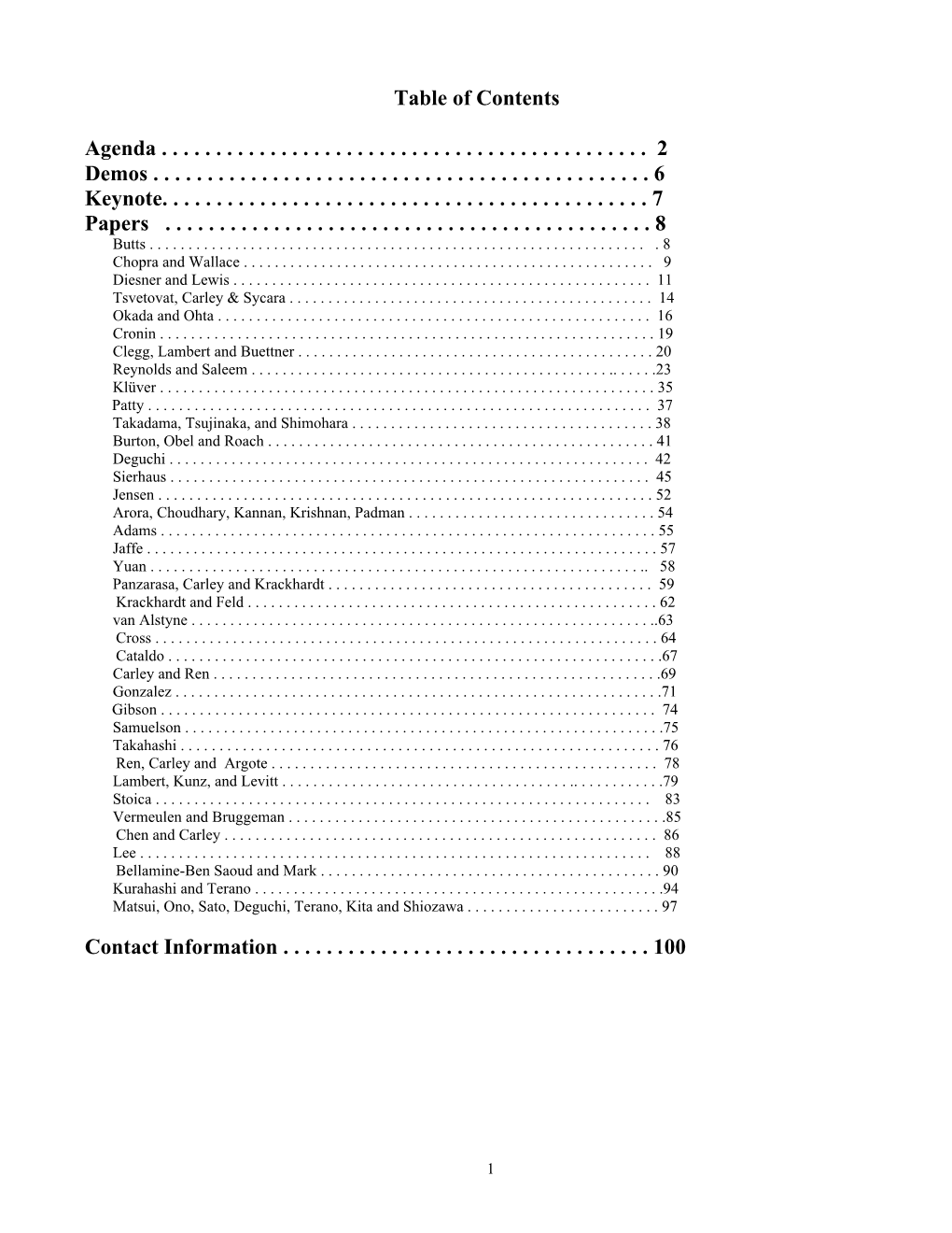 Table of Contents Agenda ...2 Demos