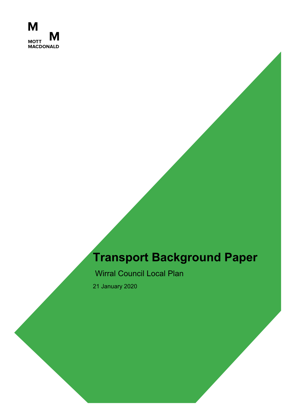 Transport Background Paper Wirral Council Local Plan 21 January 2020