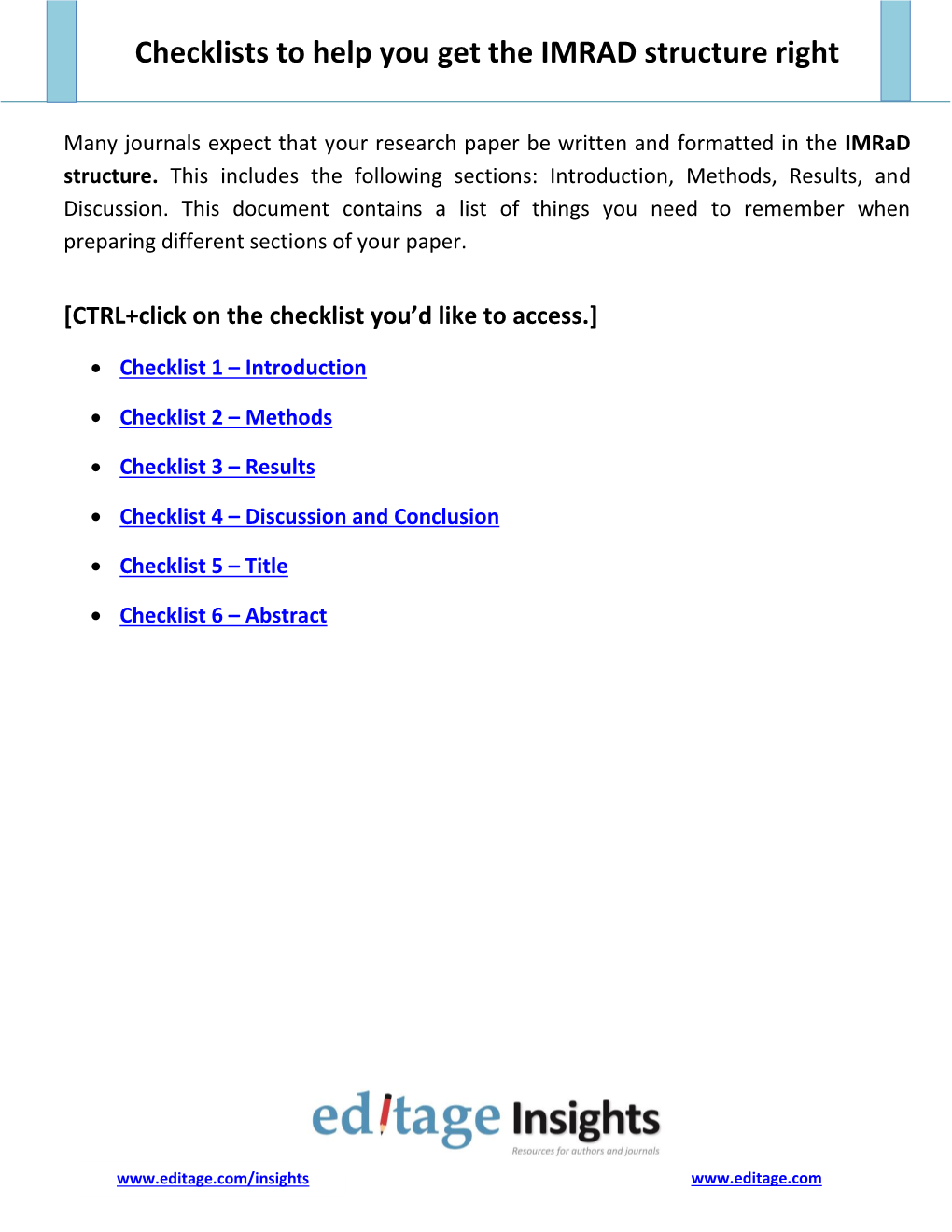 Imrad Structure. This Includes the Following Sections: Introduction, Methods, Results, and Discussion