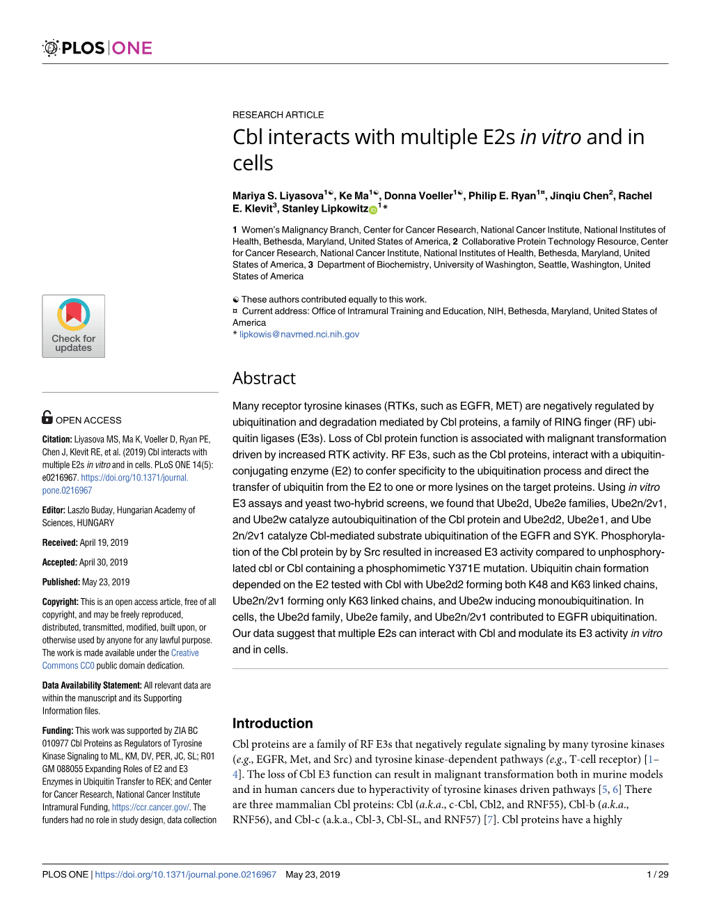 Cbl Interacts with Multiple E2s in Vitro and in Cells