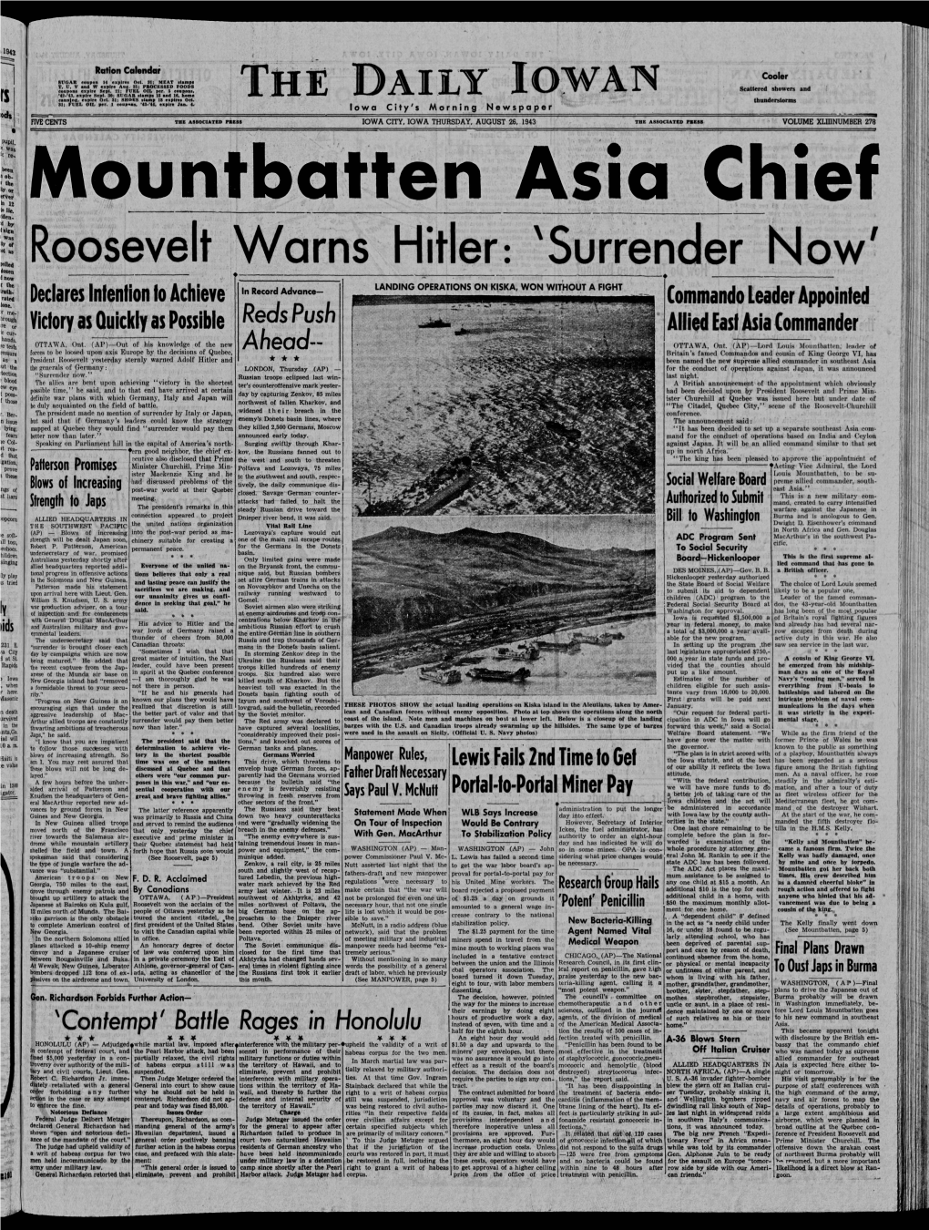 Daily Iowan (Iowa City, Iowa), 1943-08-26