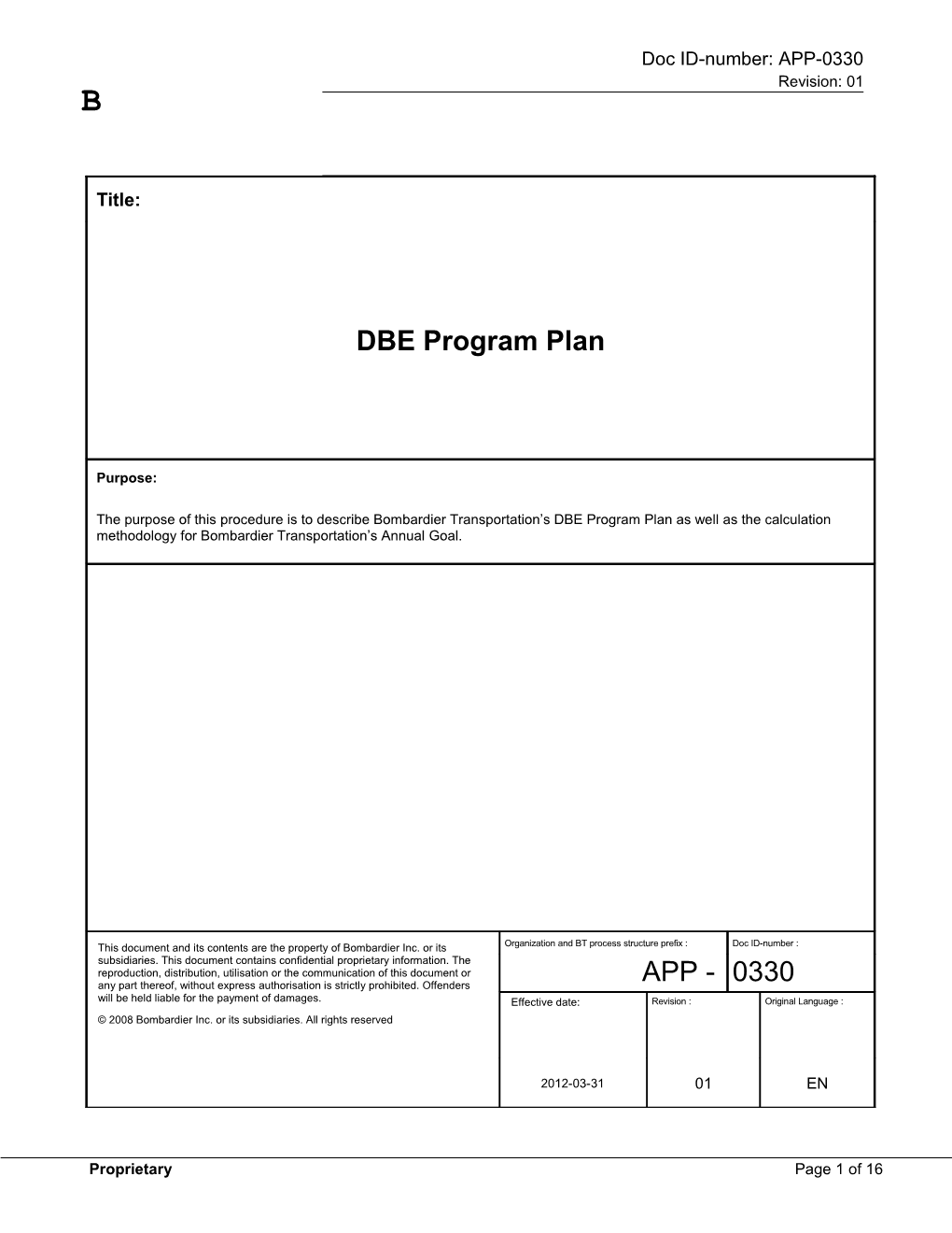 Organization and BT Process Structure Prefix