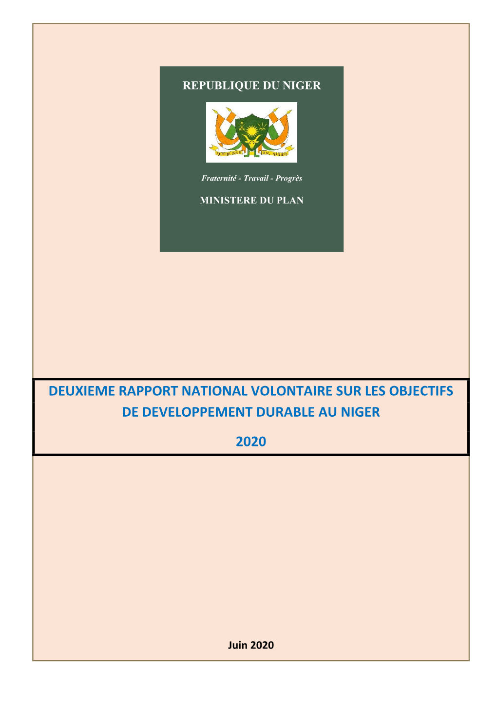 Avril 2020 DU NIGER