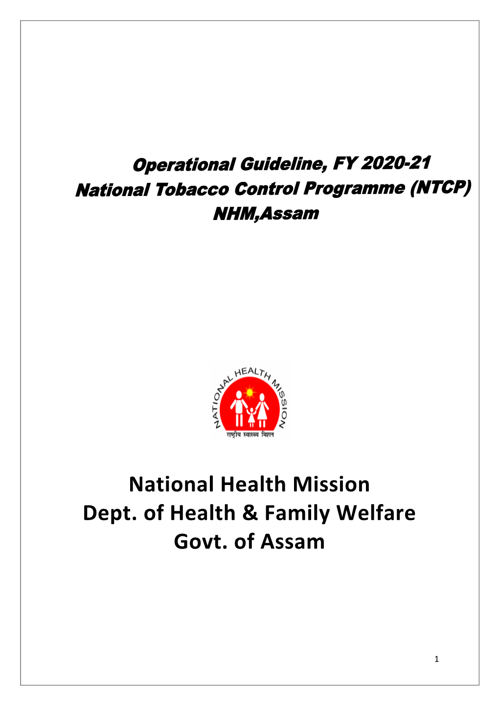 District Operational Guideline for NTCP 2020-21