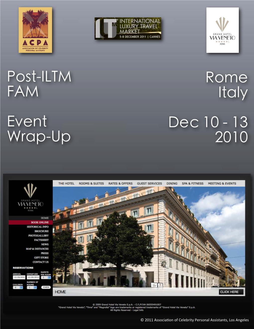 Post-ILTM FAM Event Wrap-Up Rome Italy Dec 10