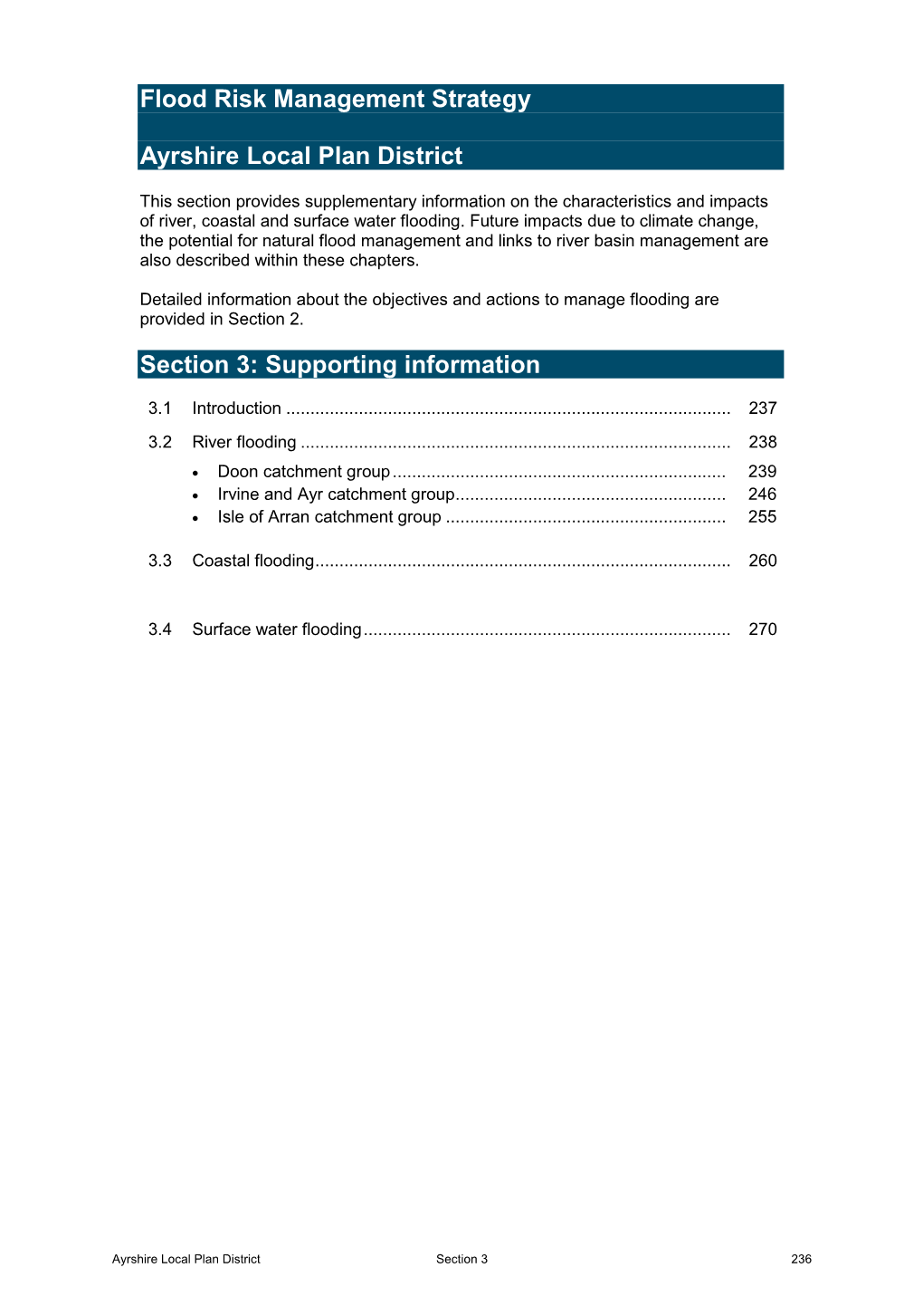 Flood Risk Management Strategy Ayrshire Local Plan District Section 3