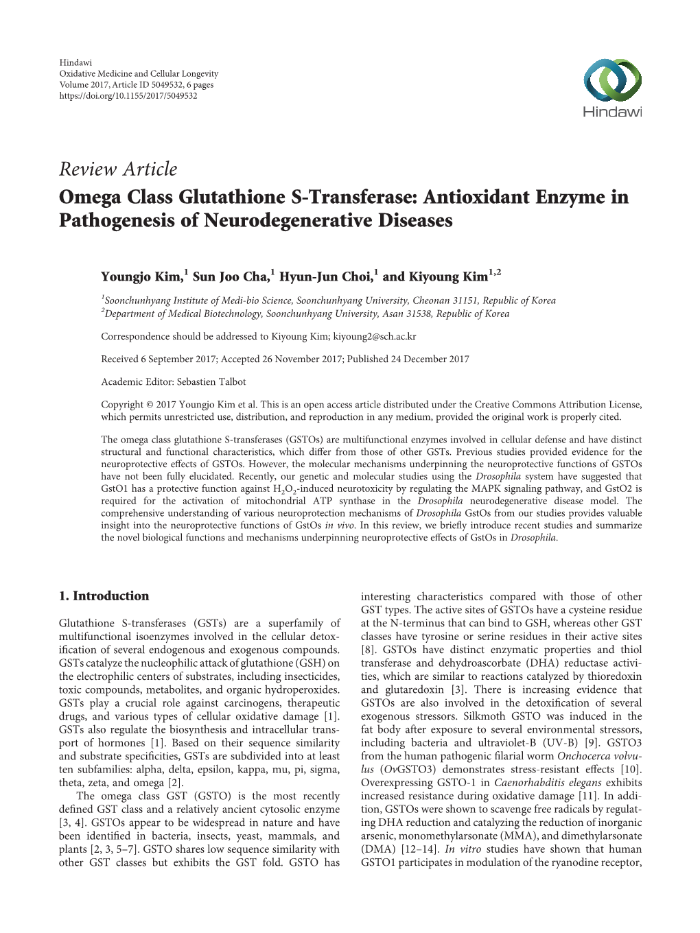 Omega Class Glutathione S-Transferase: Antioxidant Enzyme in Pathogenesis of Neurodegenerative Diseases
