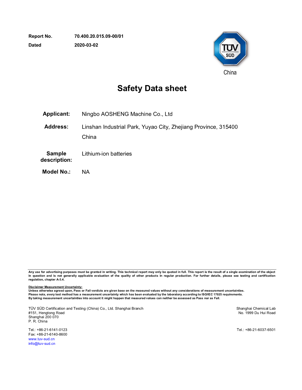 Safety Data Sheet