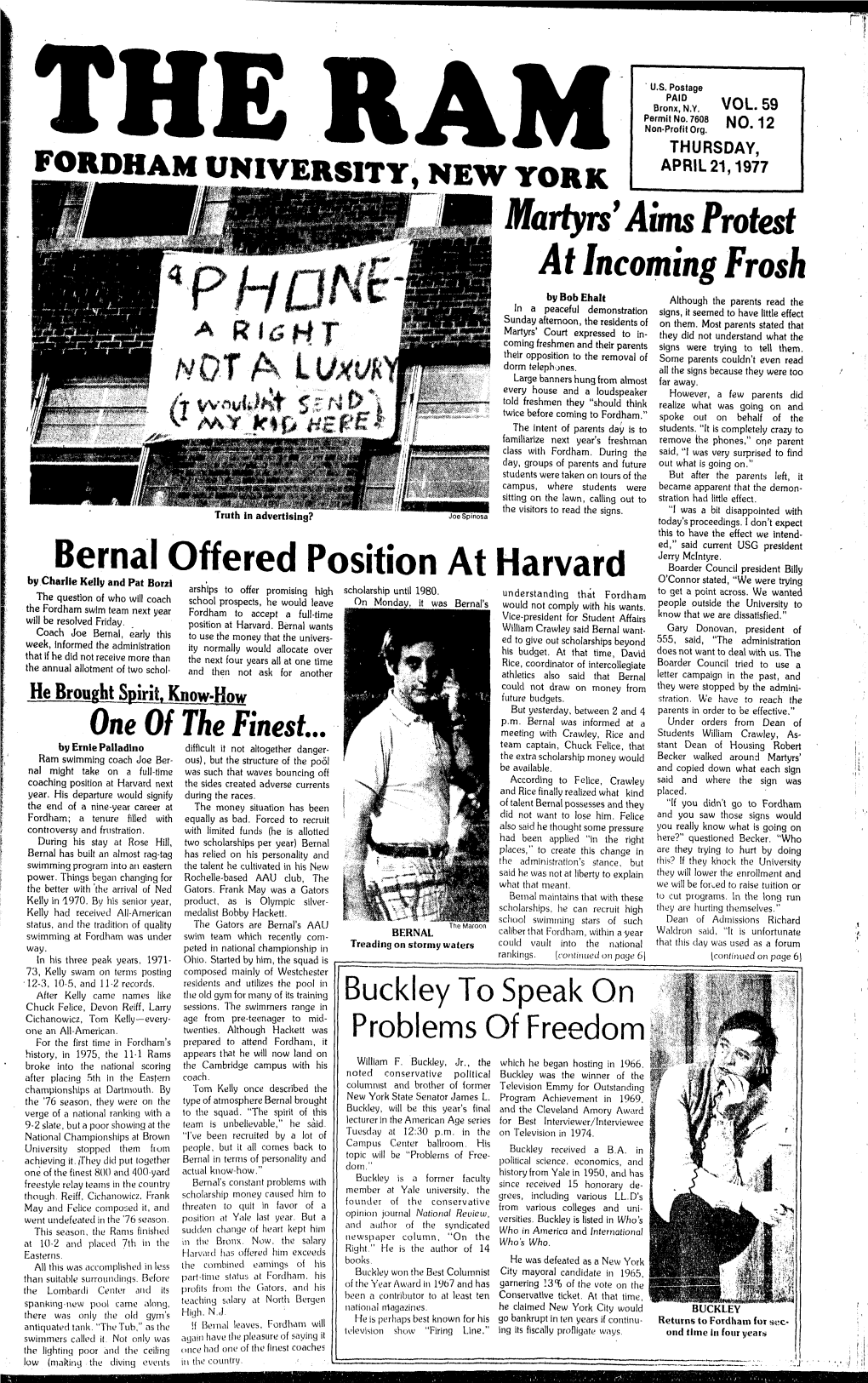 Martyrs9aims Protest at Incoming Frosh Bernal Offered Position At