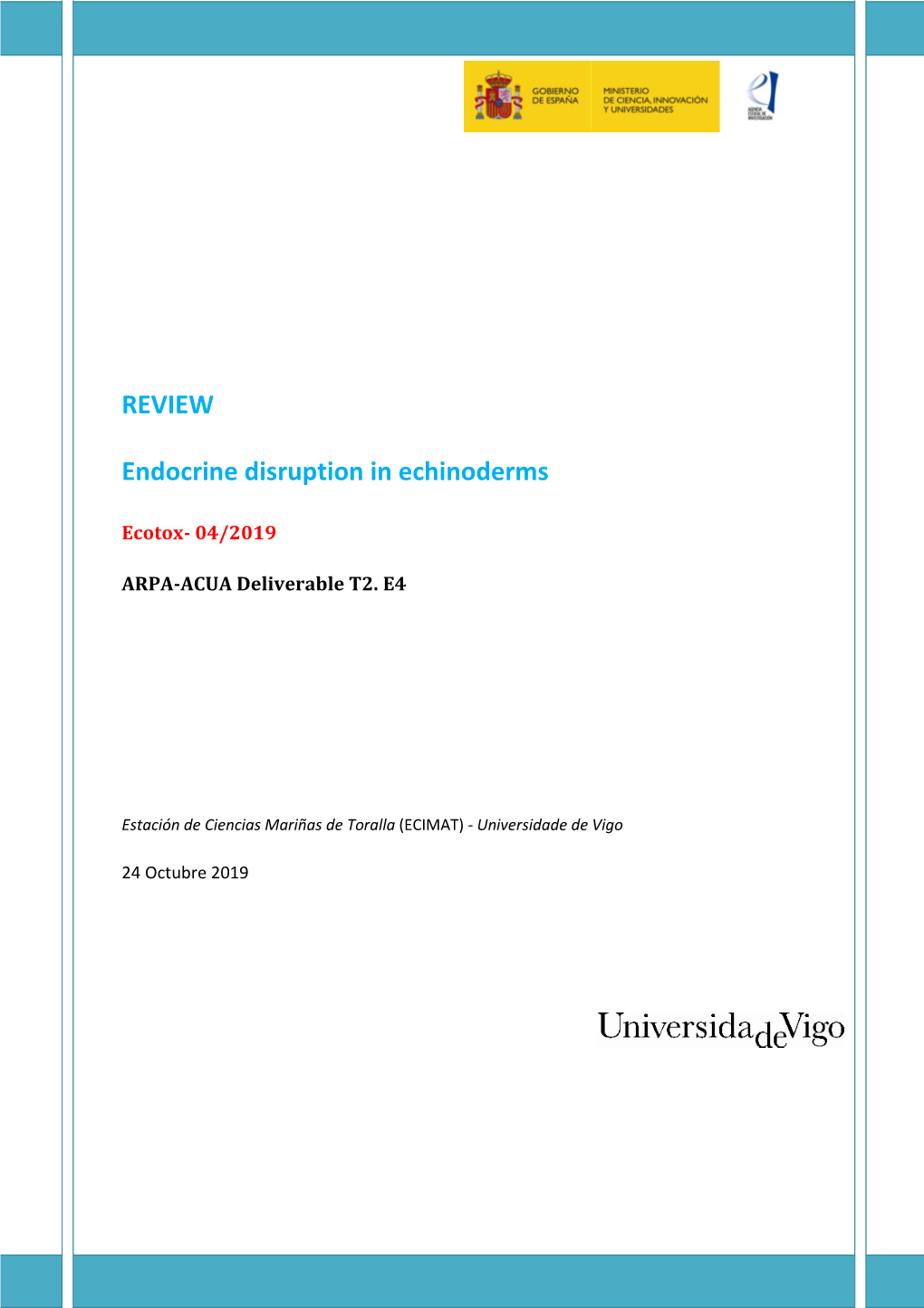 REVIEW Endocrine Disruption in Echinoderms