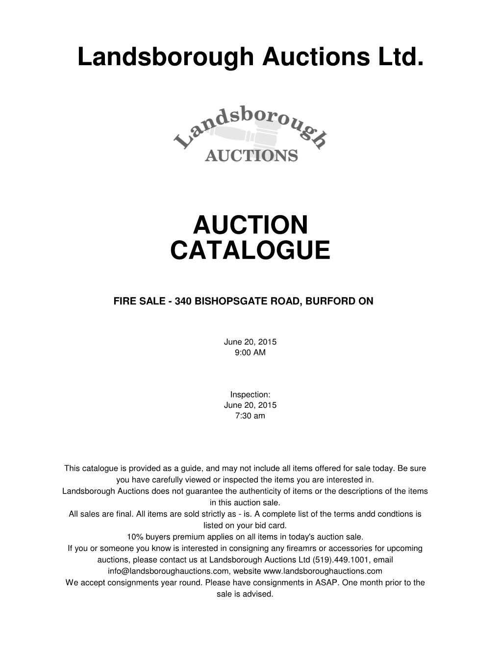 Auction Catalogue