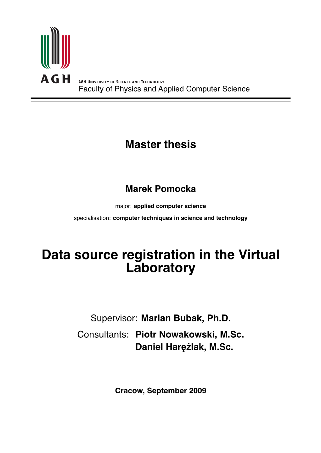 Data Source Registration in the Virtual Laboratory