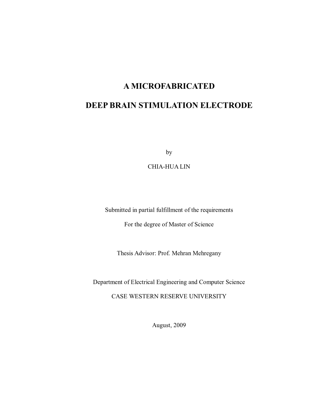 A Microfabricated Deep Brain Stimulation Electrode