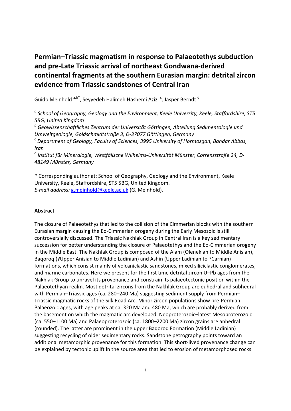 Permian–Triassic Magmatism in Response to Palaeotethys