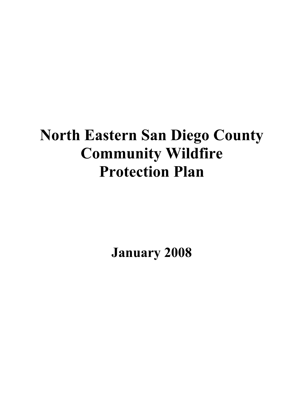 Community Wildfire Protection Plan