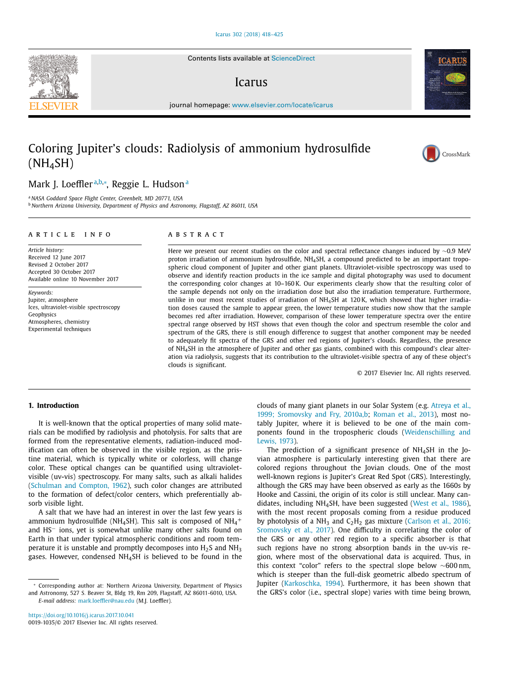 Coloring Jupiter's Clouds: Radiolysis of Ammonium Hydrosulfide (NH4SH)