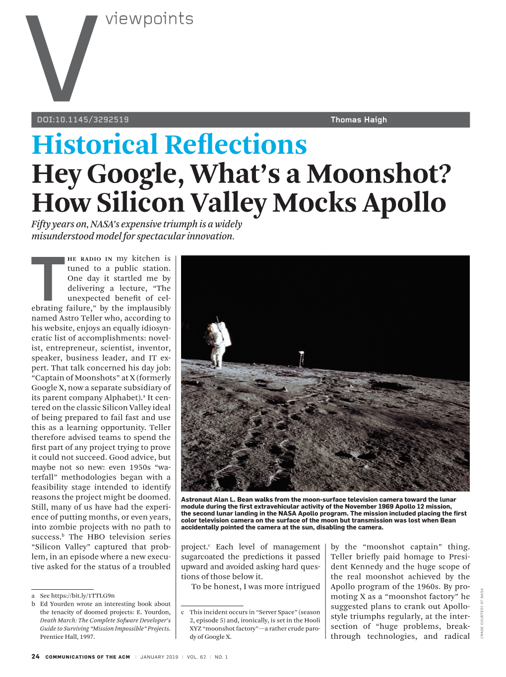 Historical Reflections Hey Google, What's a Moonshot? How Silicon