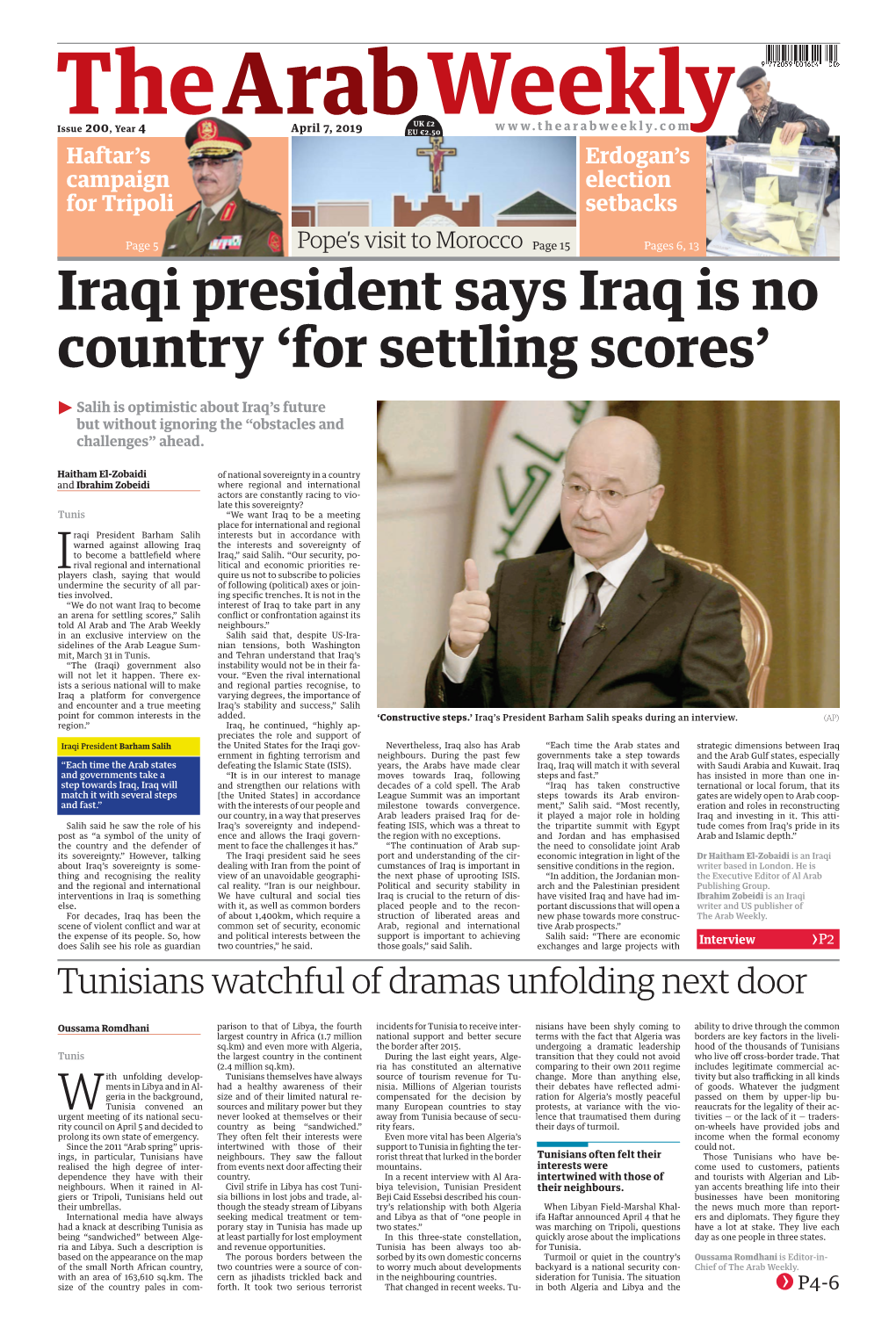 Iraqi President Says Iraq Is No Country ‘For Settling Scores’