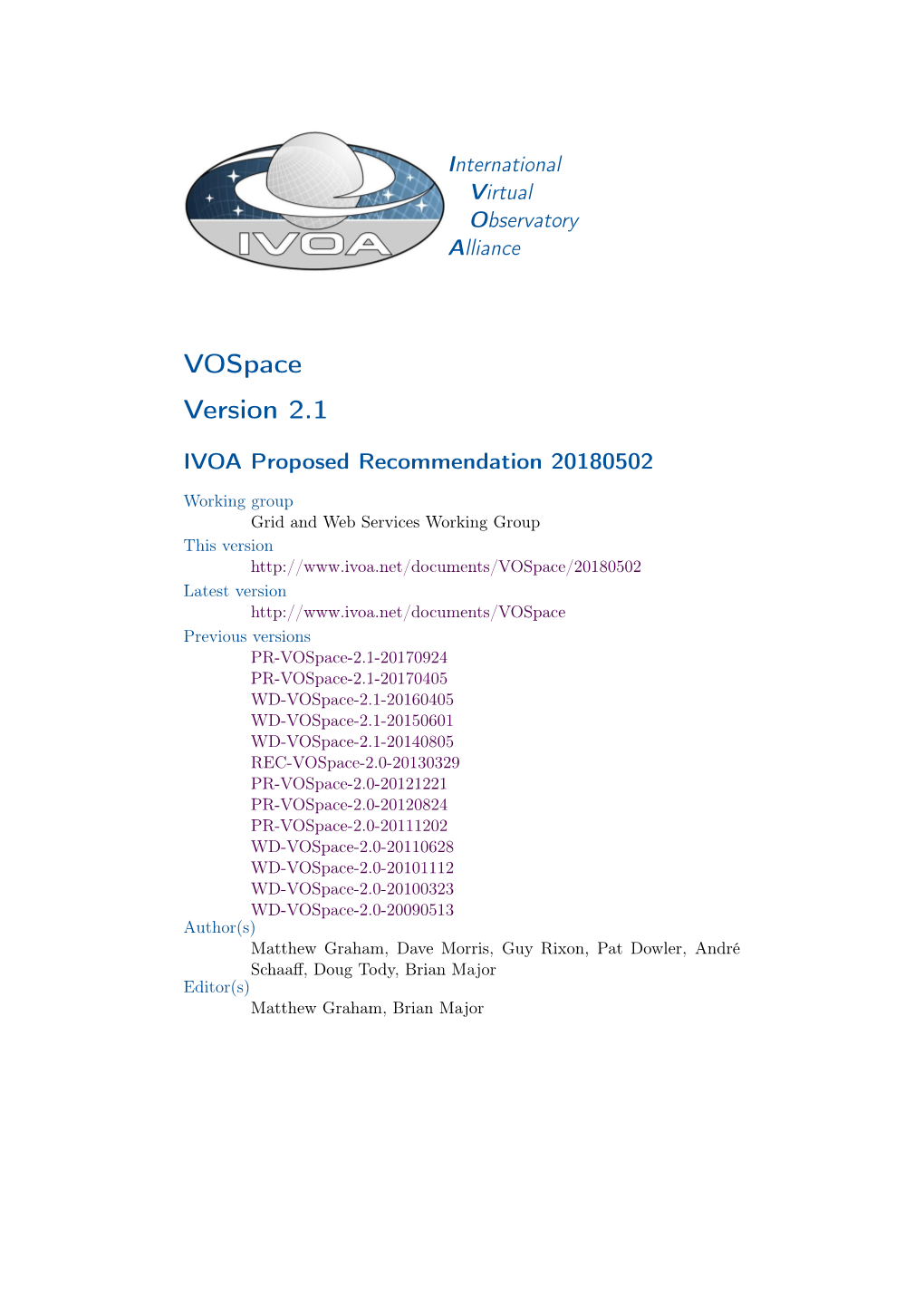 Vospace Version 2.1