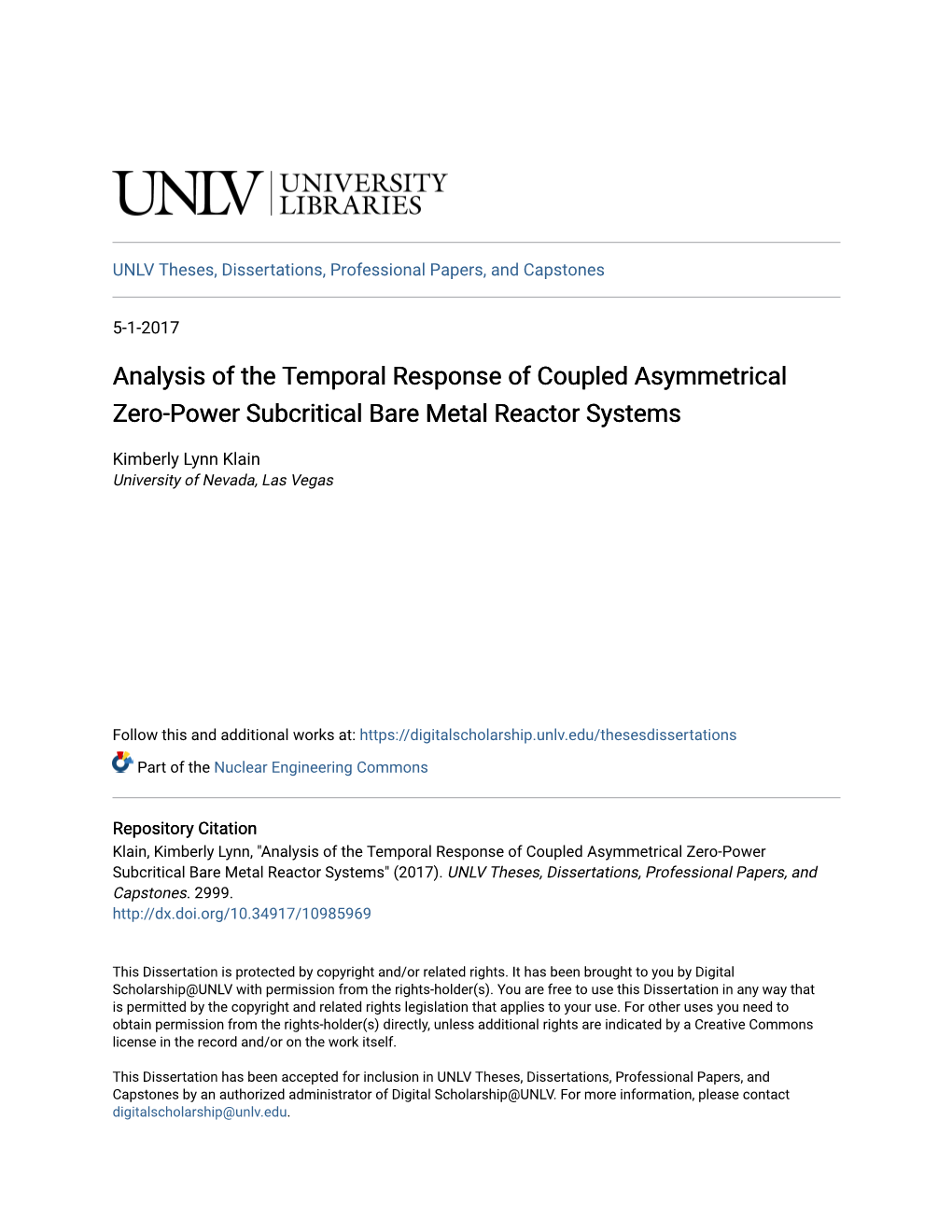 Analysis of the Temporal Response of Coupled Asymmetrical Zero-Power Subcritical Bare Metal Reactor Systems