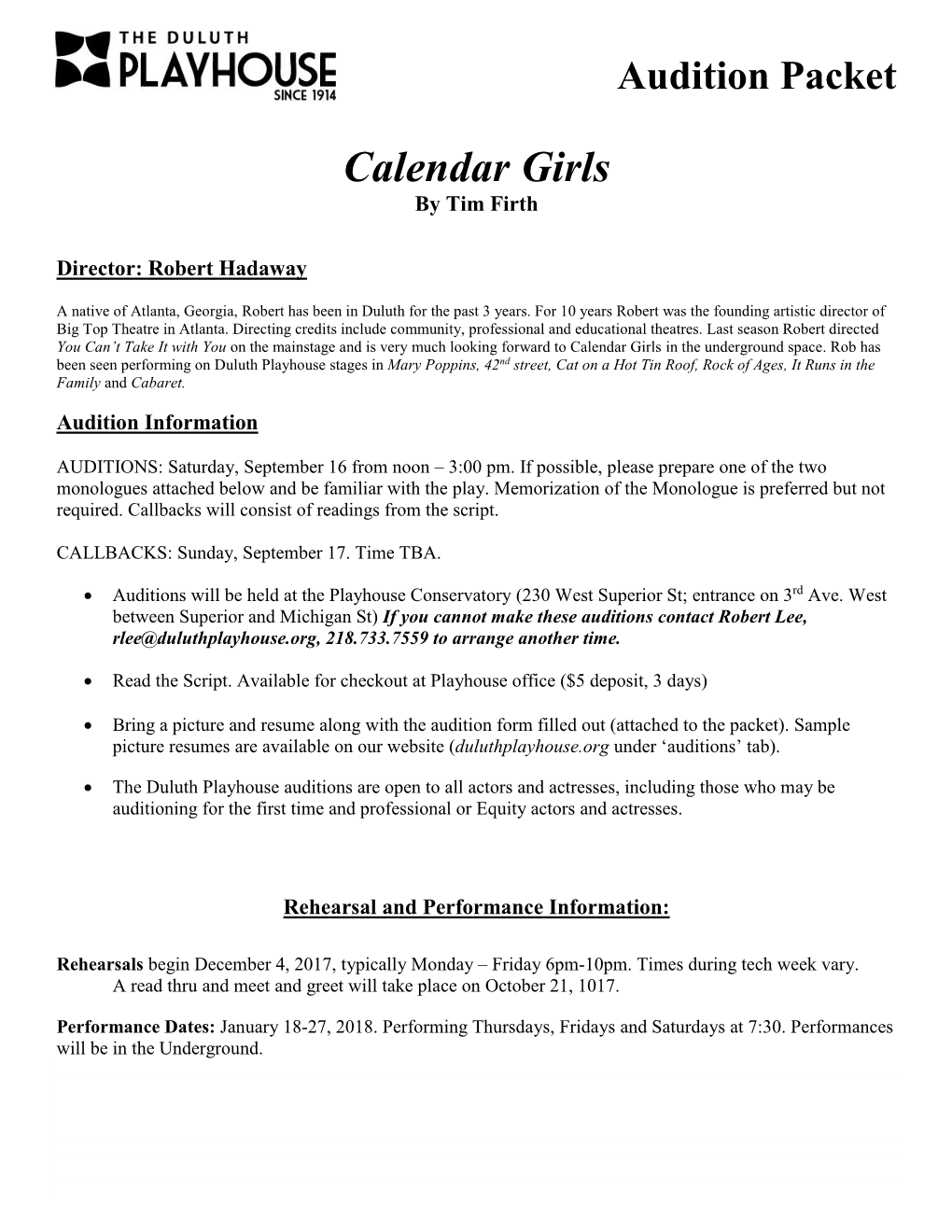 Calendar Girls by Tim Firth