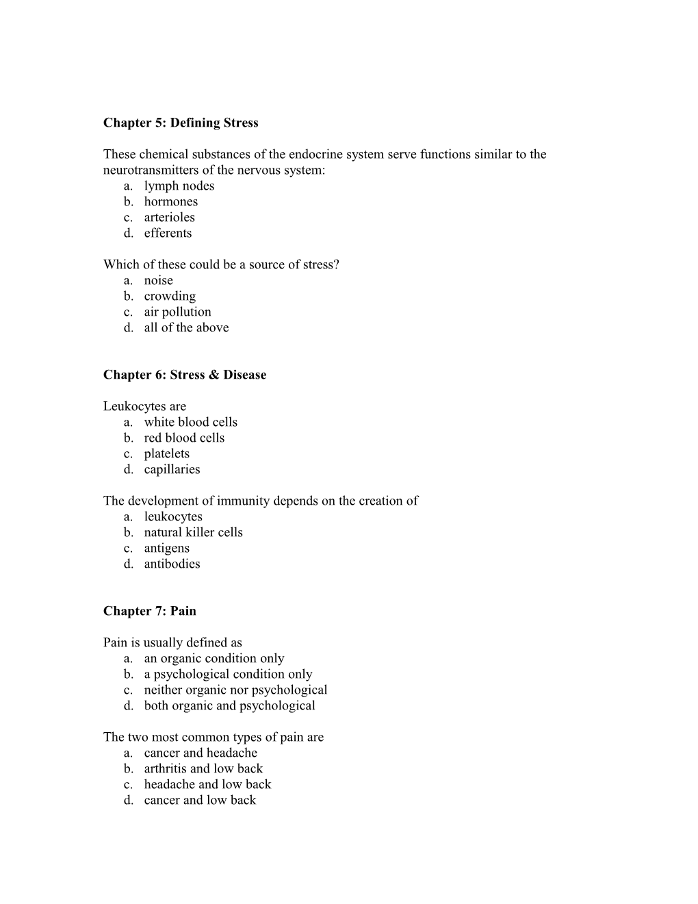 Chapter 5: Defining Stress