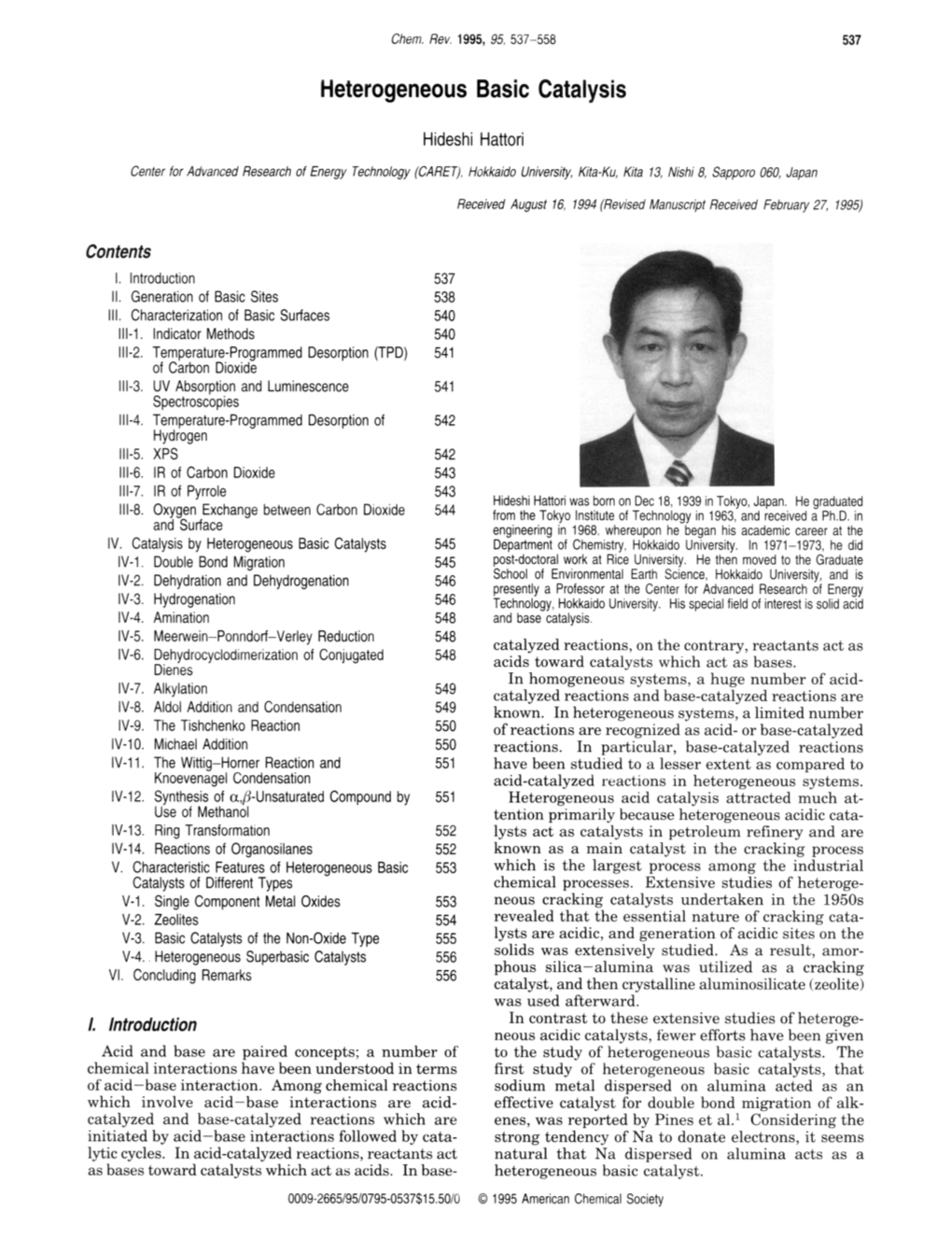 Heterogeneous Basic Catalysis