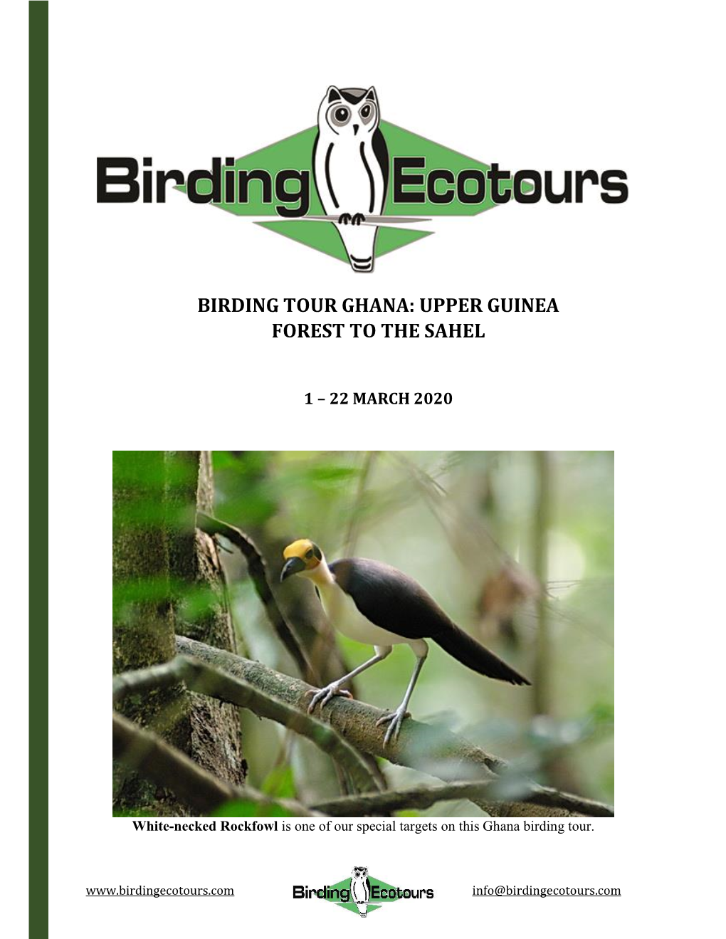 Birding Tour Ghana: Upper Guinea Forest to the Sahel