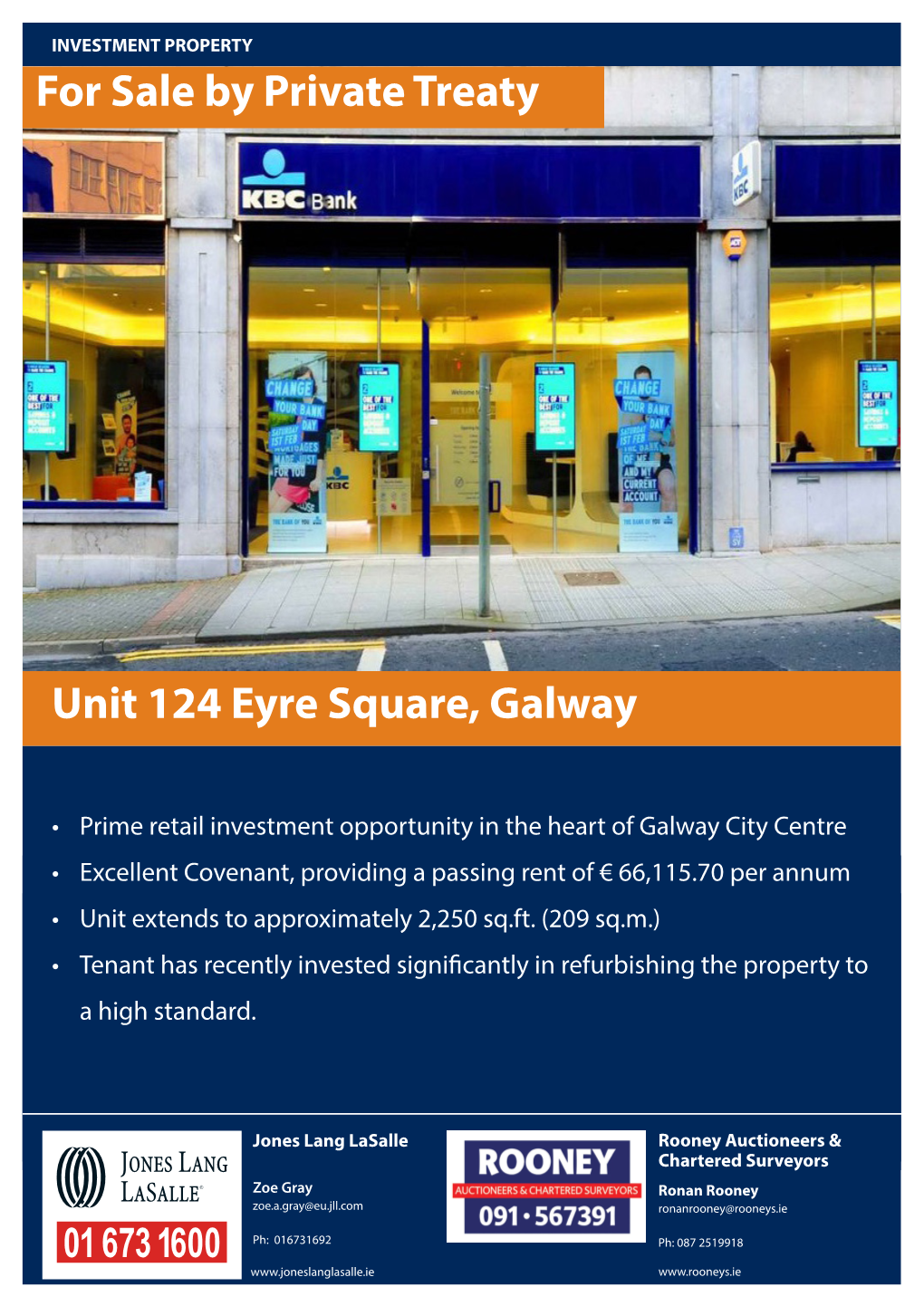 FOR SALE by Private Treaty Unit 124 Eyre Square, Galway