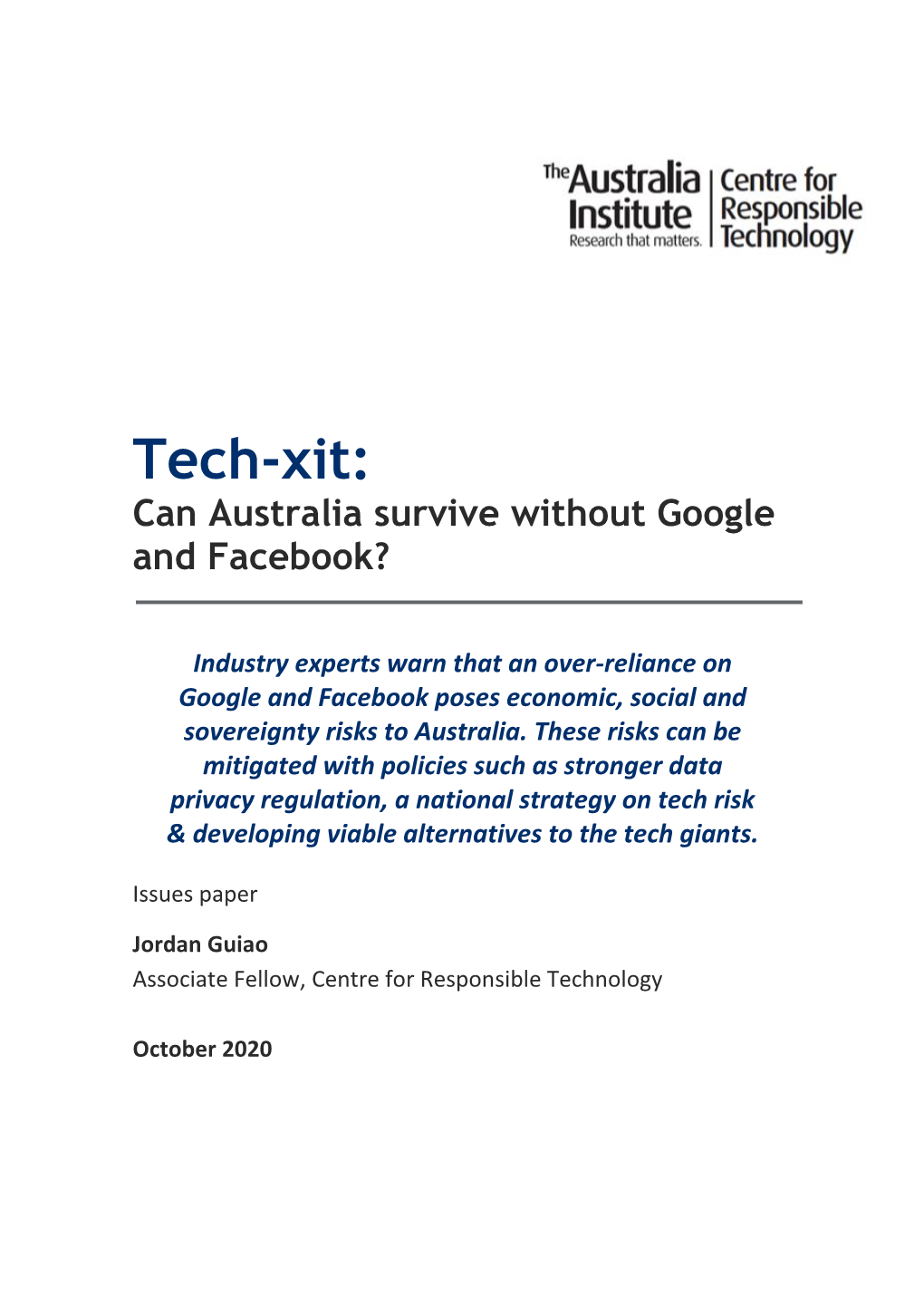 Tech-Xit: Can Australia Survive Without Google and Facebook?