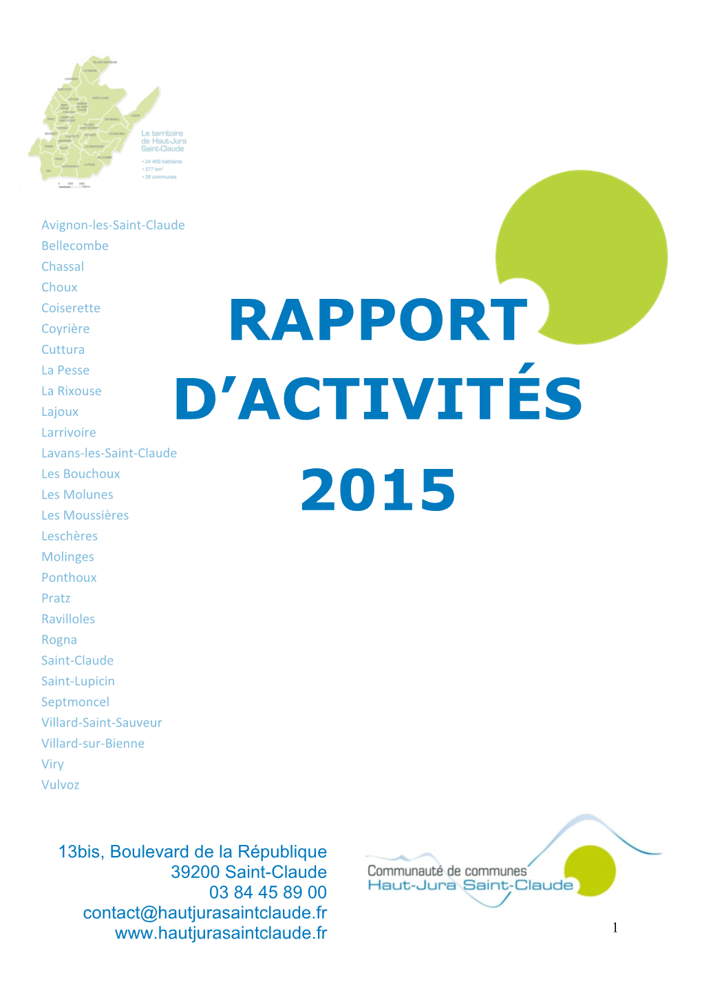 Rapport D'activités 2015