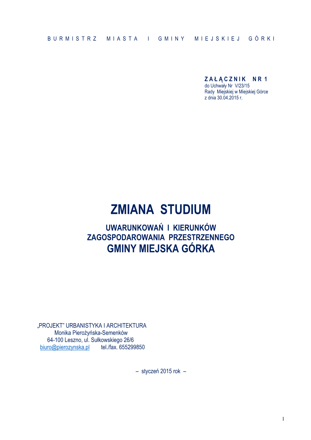 Zmiana Studium