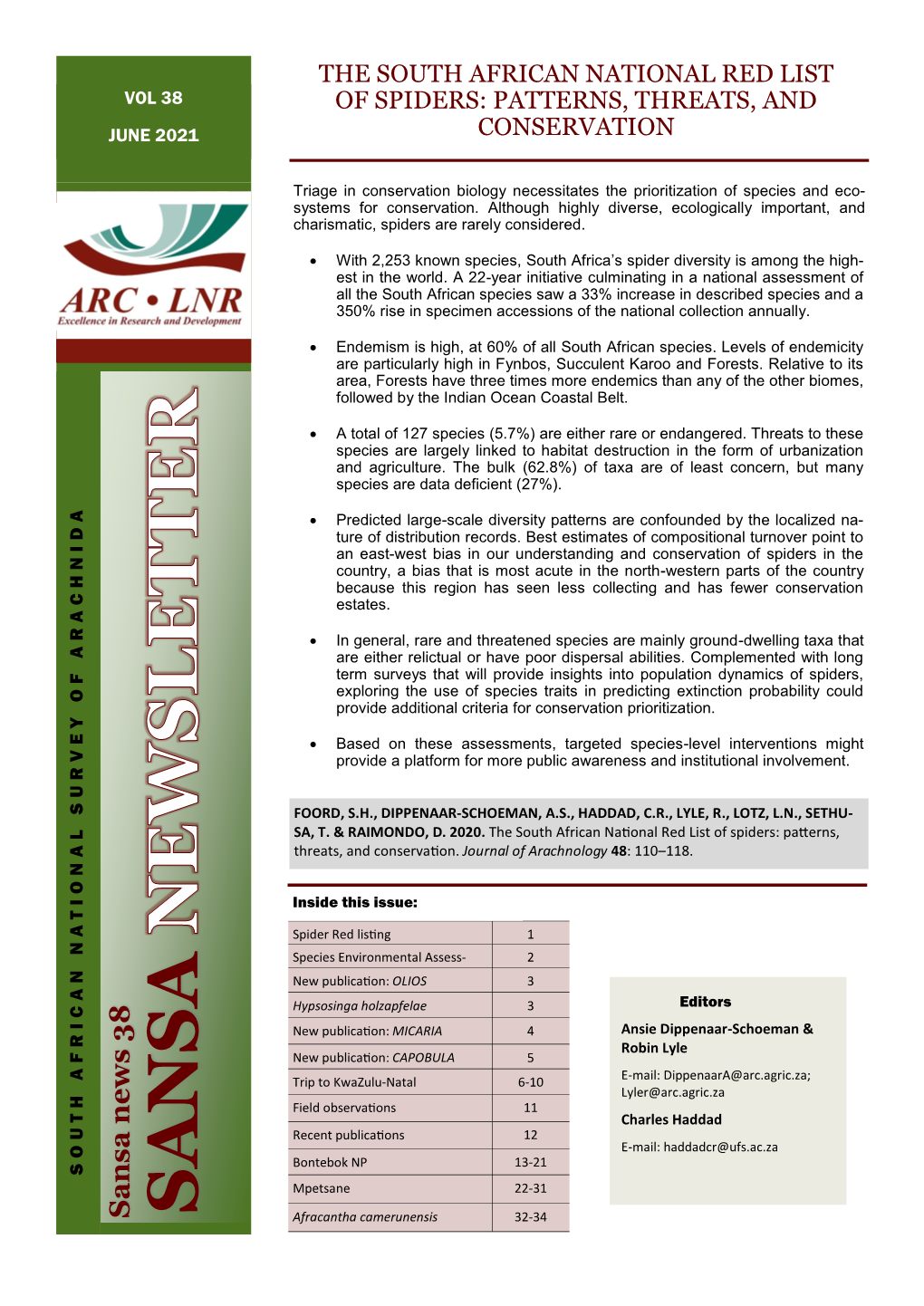 SANSA News, Vol 38, June 2021