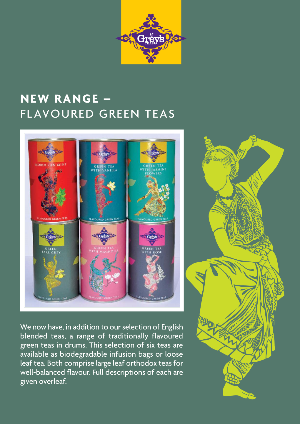 Flavoured Green Teas in Drums