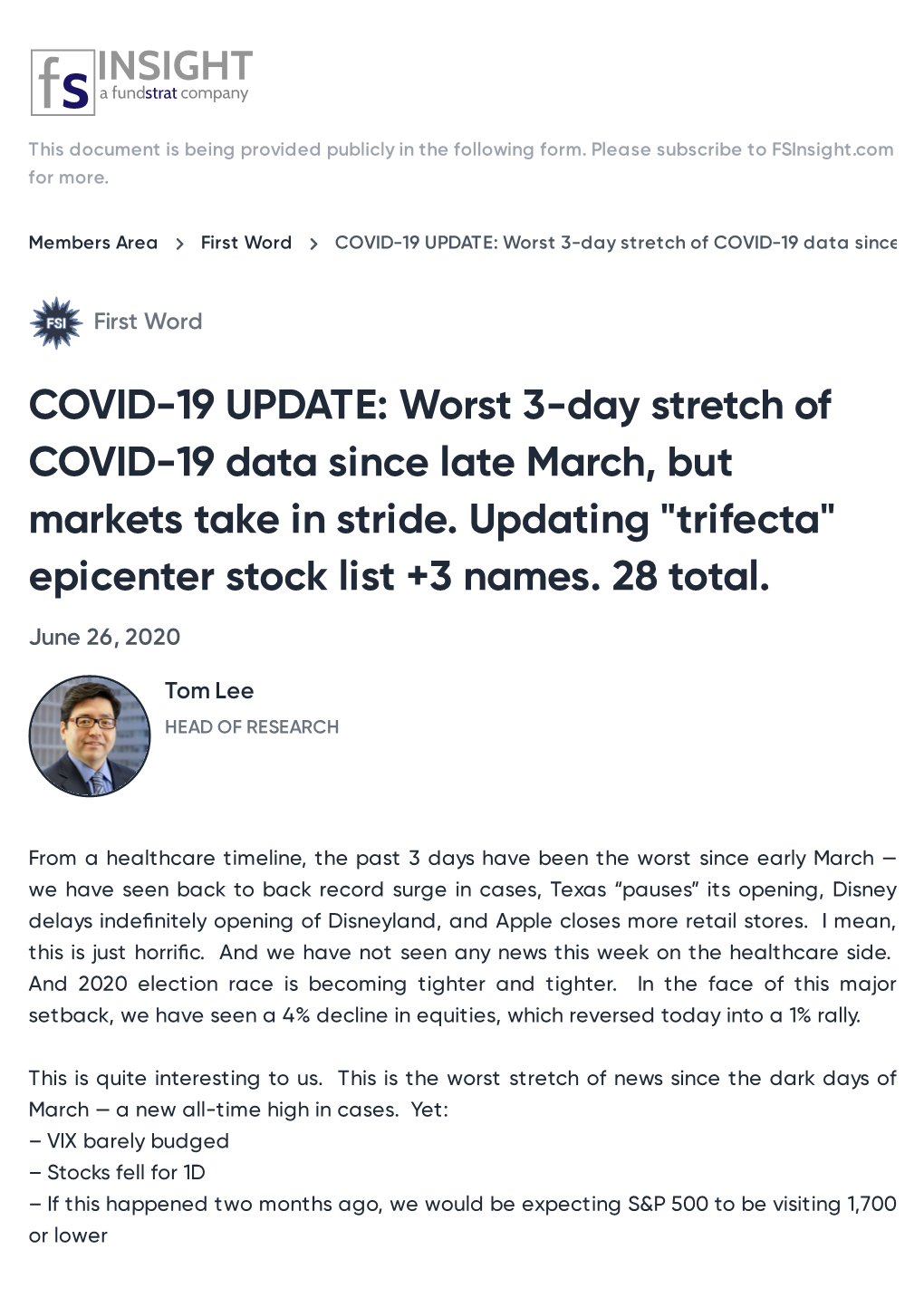 COVID-19 UPDATE: Worst 3-Day Stretch of COVID-19 Data Since