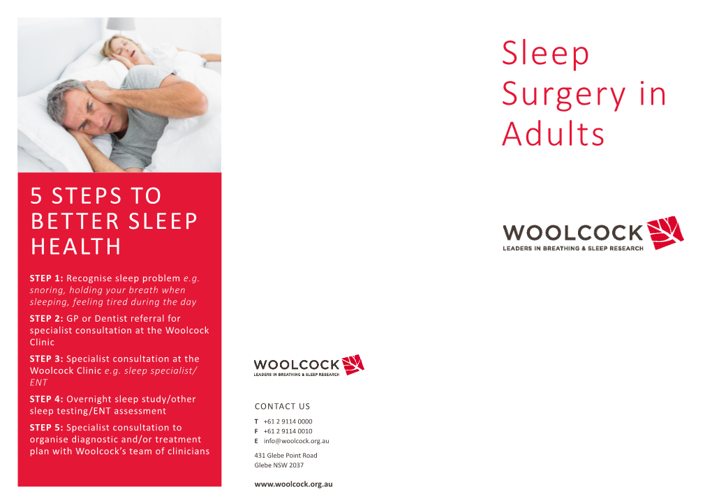 Sleep Surgery in Adults