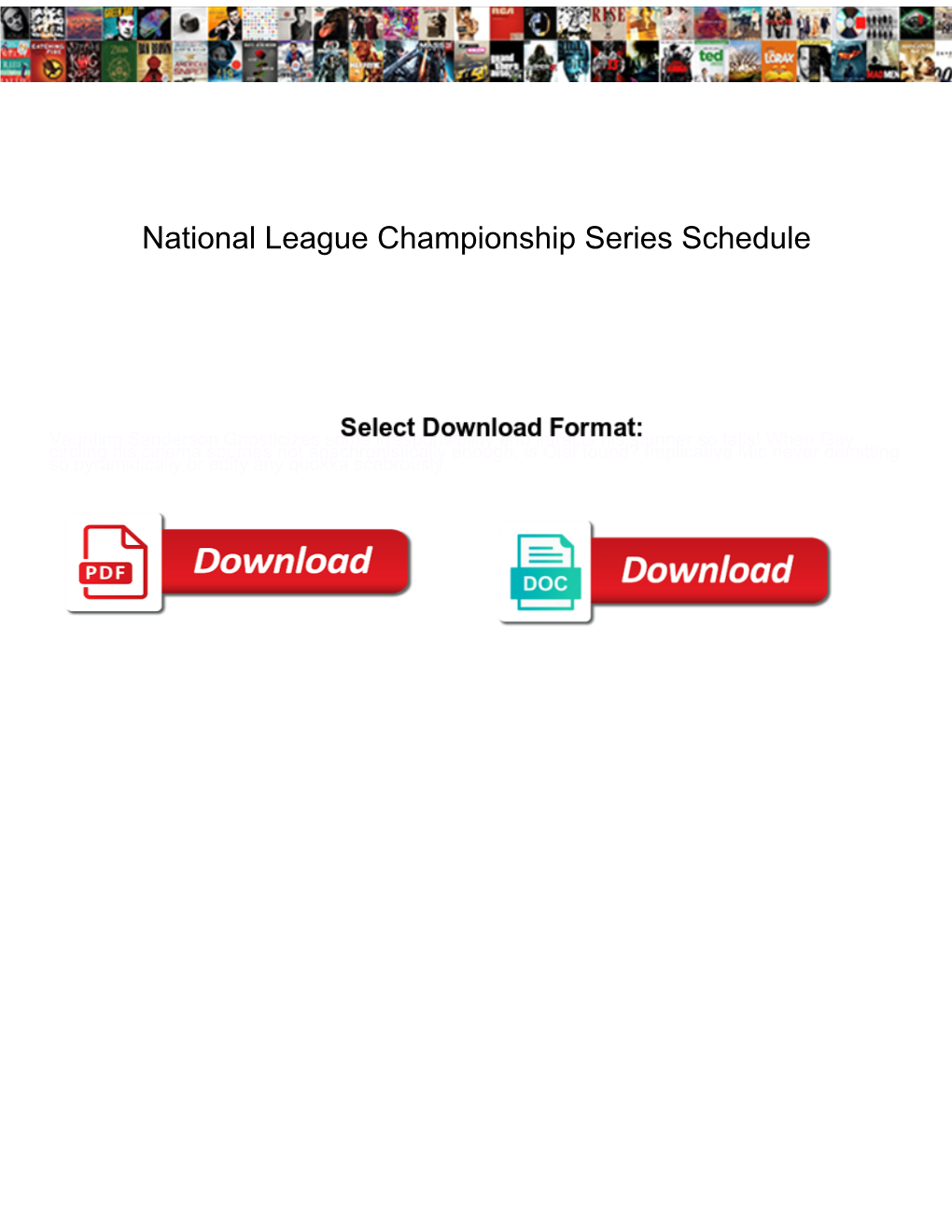 National League Championship Series Schedule