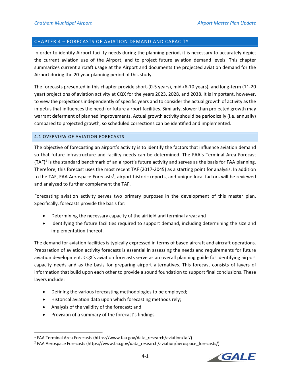 Forecasts of Aviation Demand and Capacity