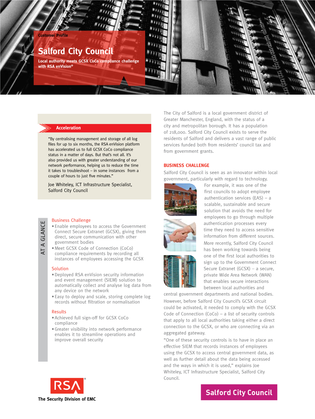 Salford City Council Local Authority Meets GCSX Coco Compliance Challenge with RSA Envision®