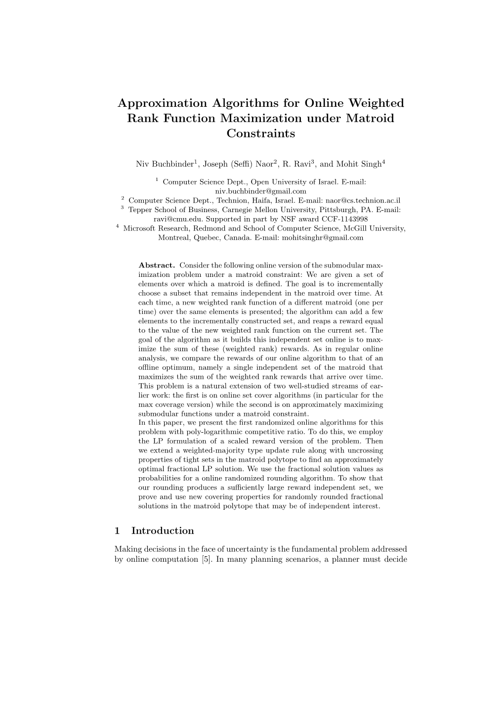 Approximation Algorithms for Online Weighted Rank Function Maximization Under Matroid Constraints