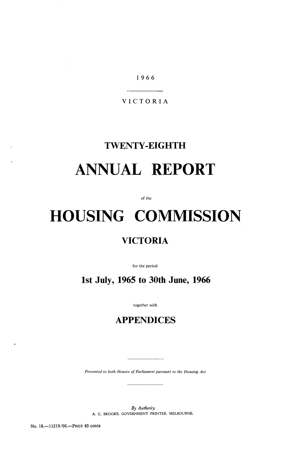 Annual Report Housing Commission