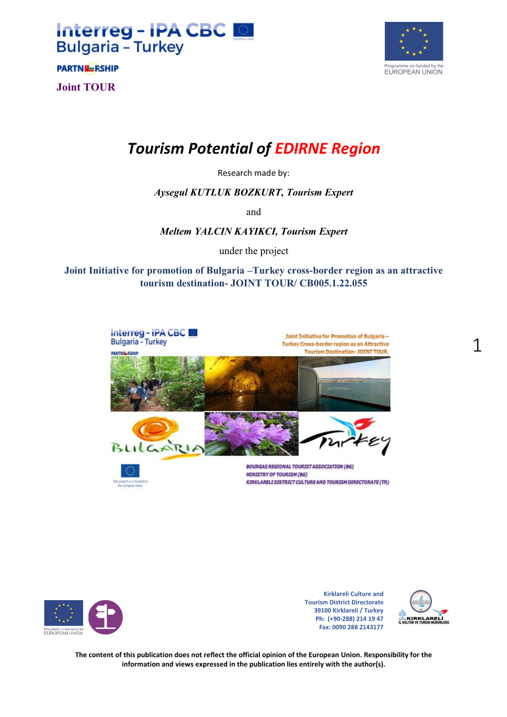 Tourism Potential of EDIRNE Region