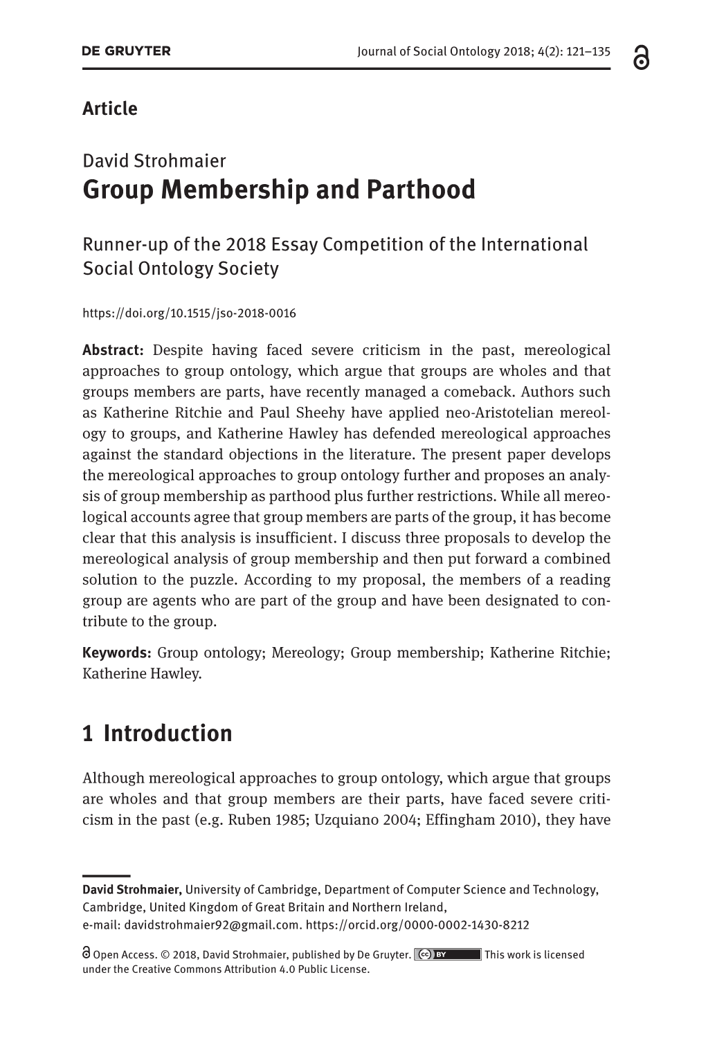 Group Membership and Parthood