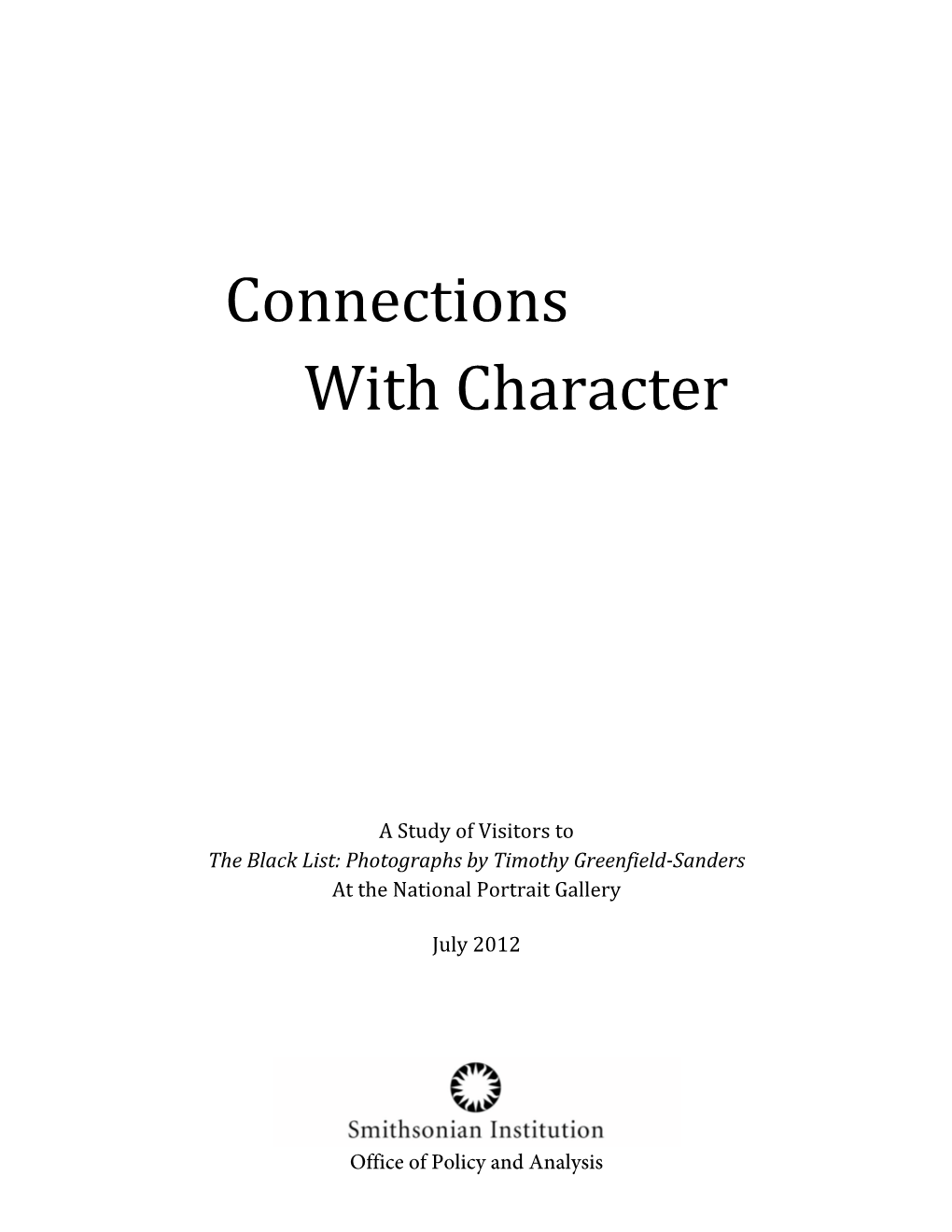 Connections with Character